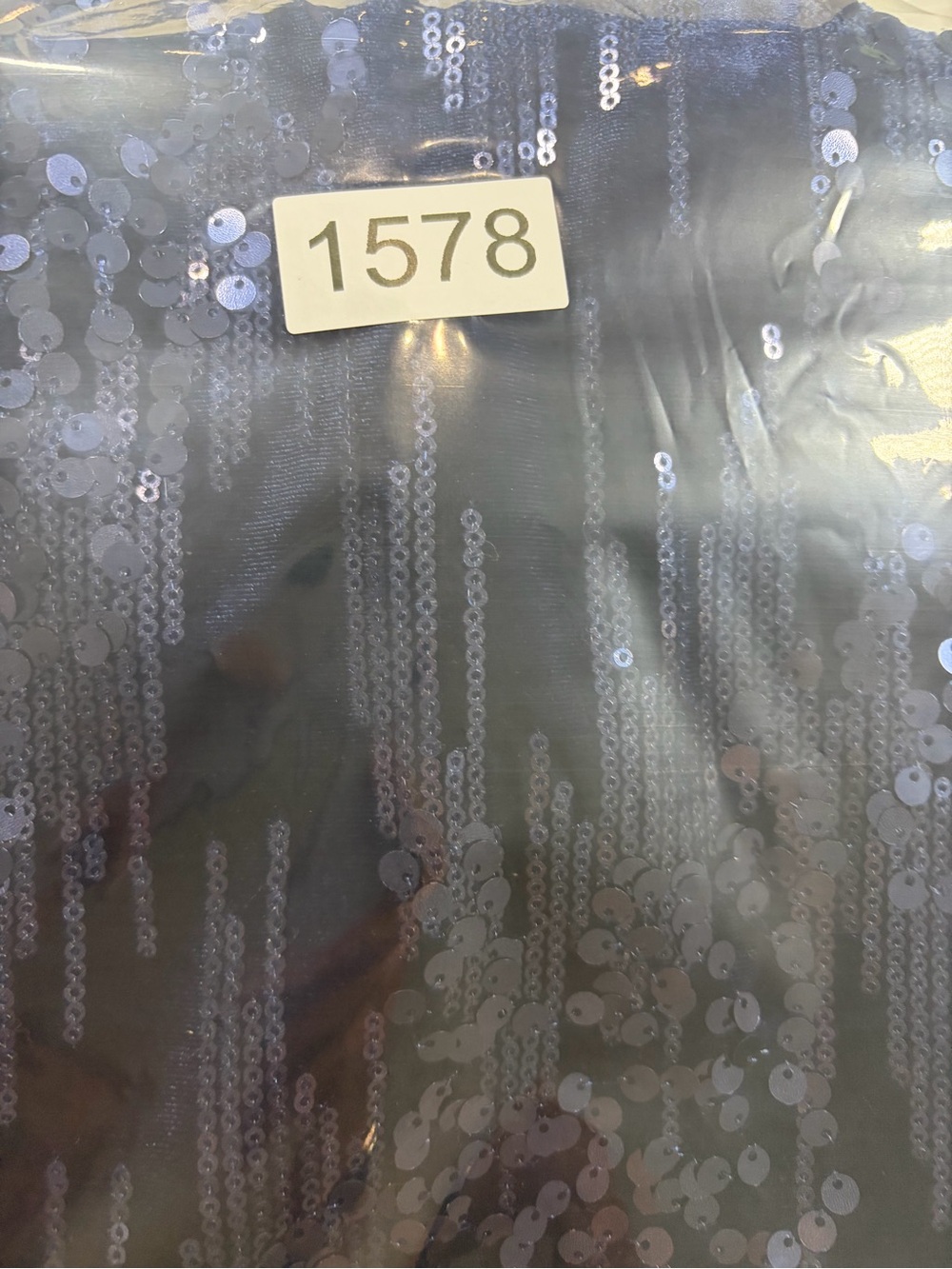 Navy Velvet Sequin Bodycon Sleeveless Sheath Dress (M) - Picture 12 of 12